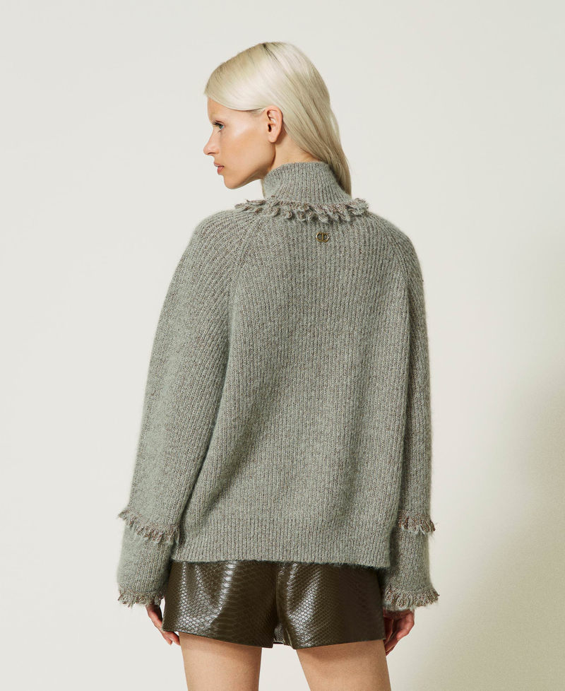 Maglia in misto mohair e alpaca lurex