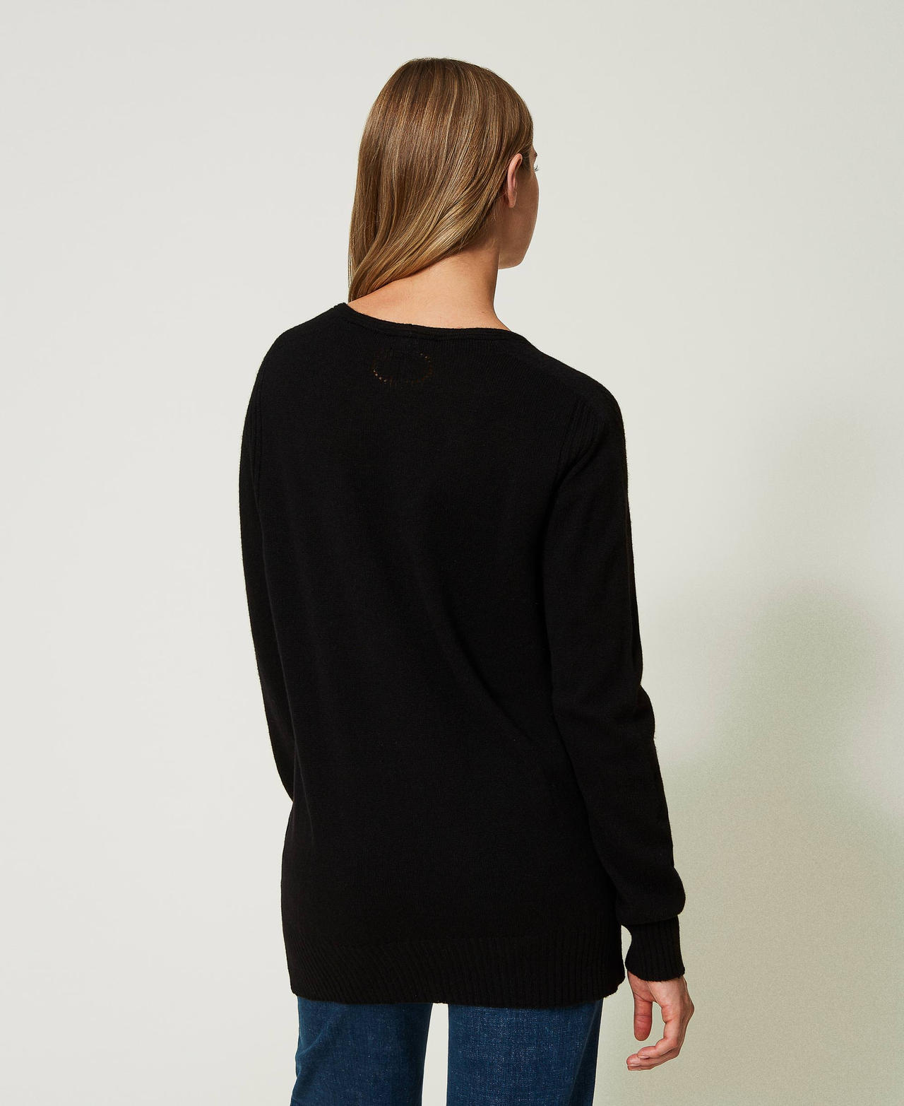 Maxi pull en cachemire Noir Femme 232TT3242_00006_03