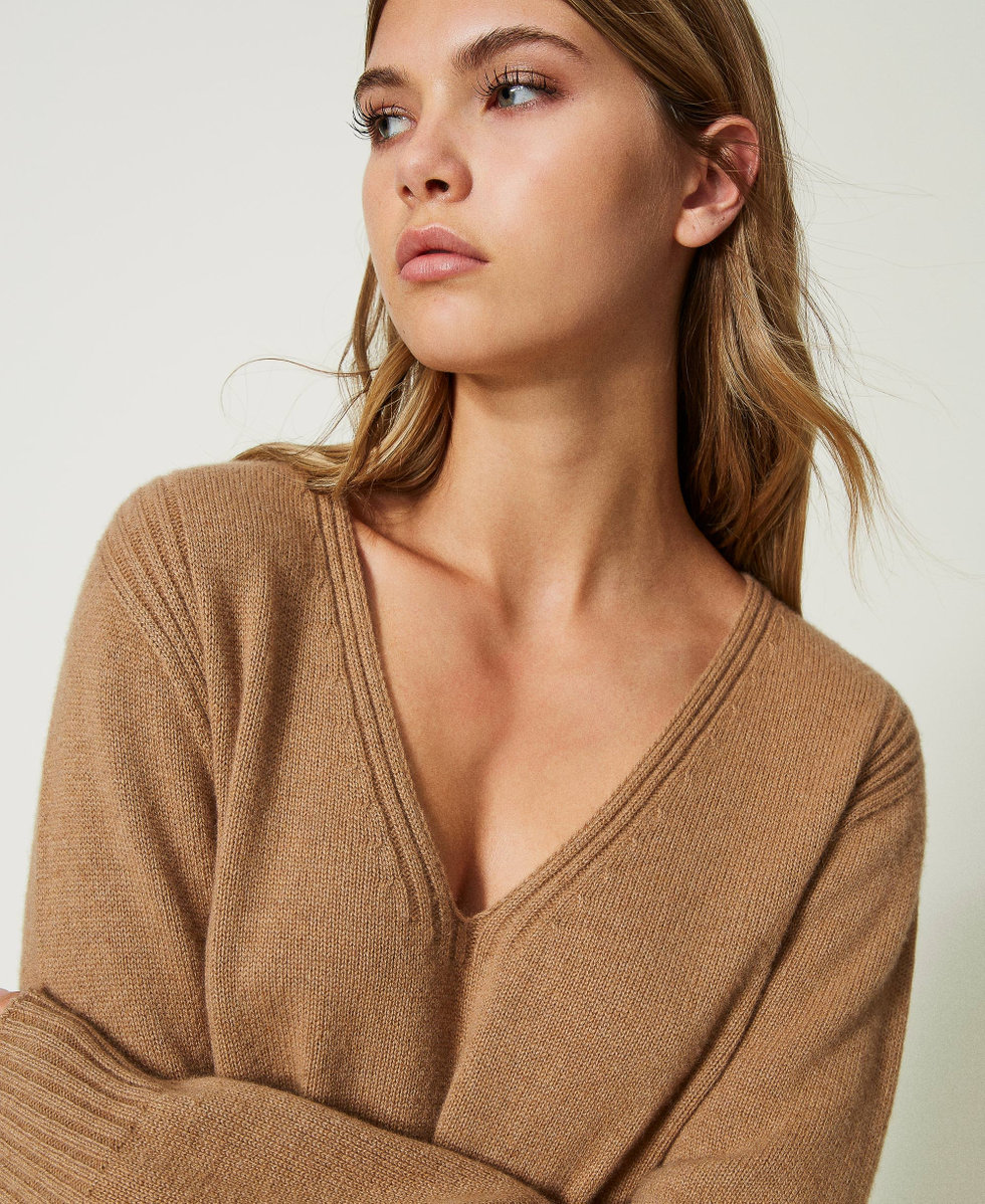 Cashmere maxi jumper Woman Brown TWINSET Milano
