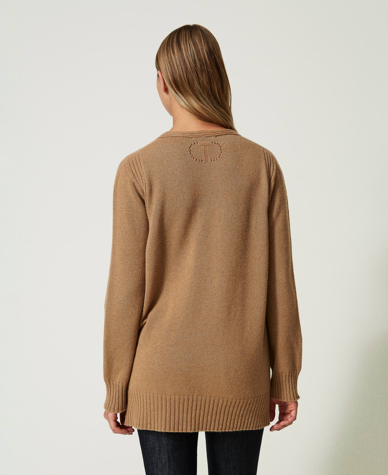 Maxipullover aus Kaschmir Pecan Brown Frau 232TT3242_11063_03