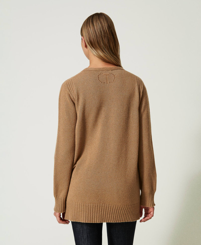 Maxipullover aus Kaschmir Pecan Brown Frau 232TT3242_11063_03