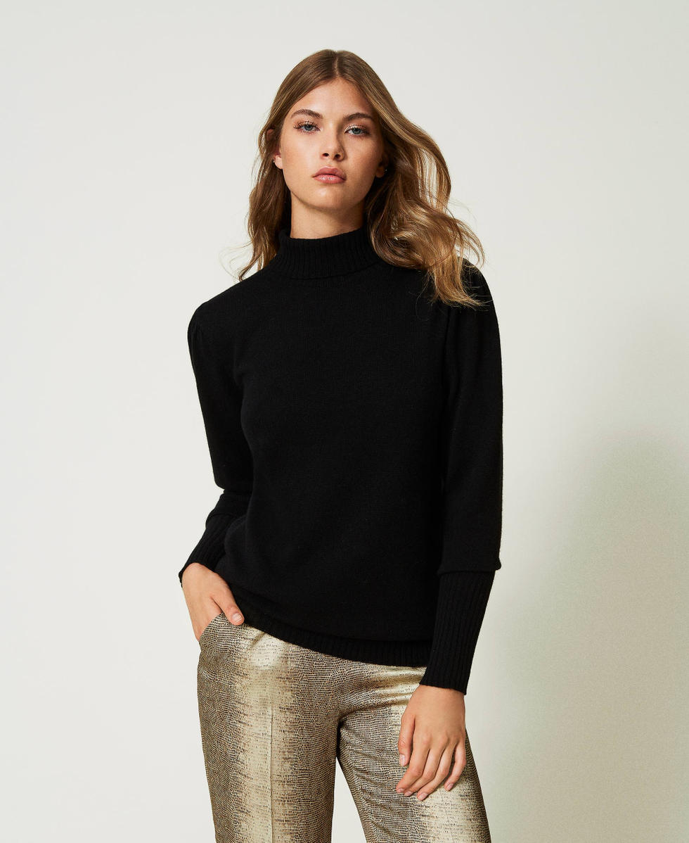 Pull col roule en cachemire Femme Noir TWINSET Milano