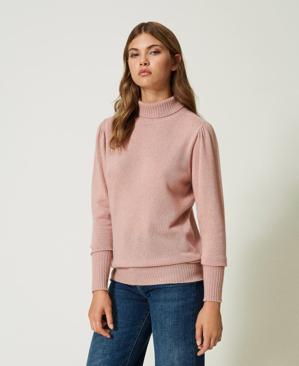 Cashmere turtleneck jumper Woman Pink TWINSET Milano