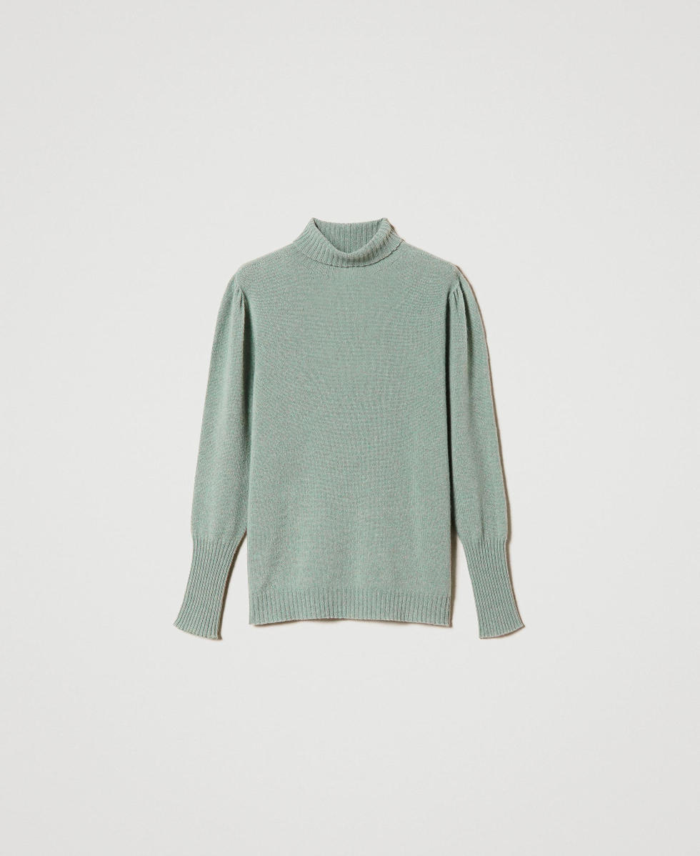 Cashmere turtleneck jumper Woman Green TWINSET Milano