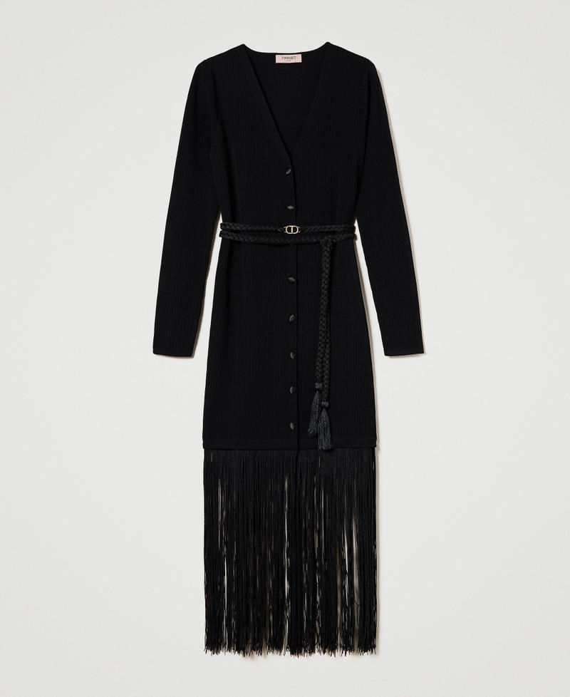 Cardi-dress with fringes