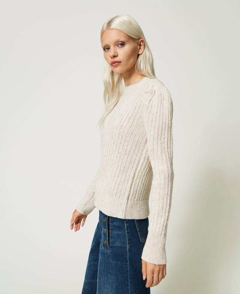 Ribbed turtleneck jumper with sequins