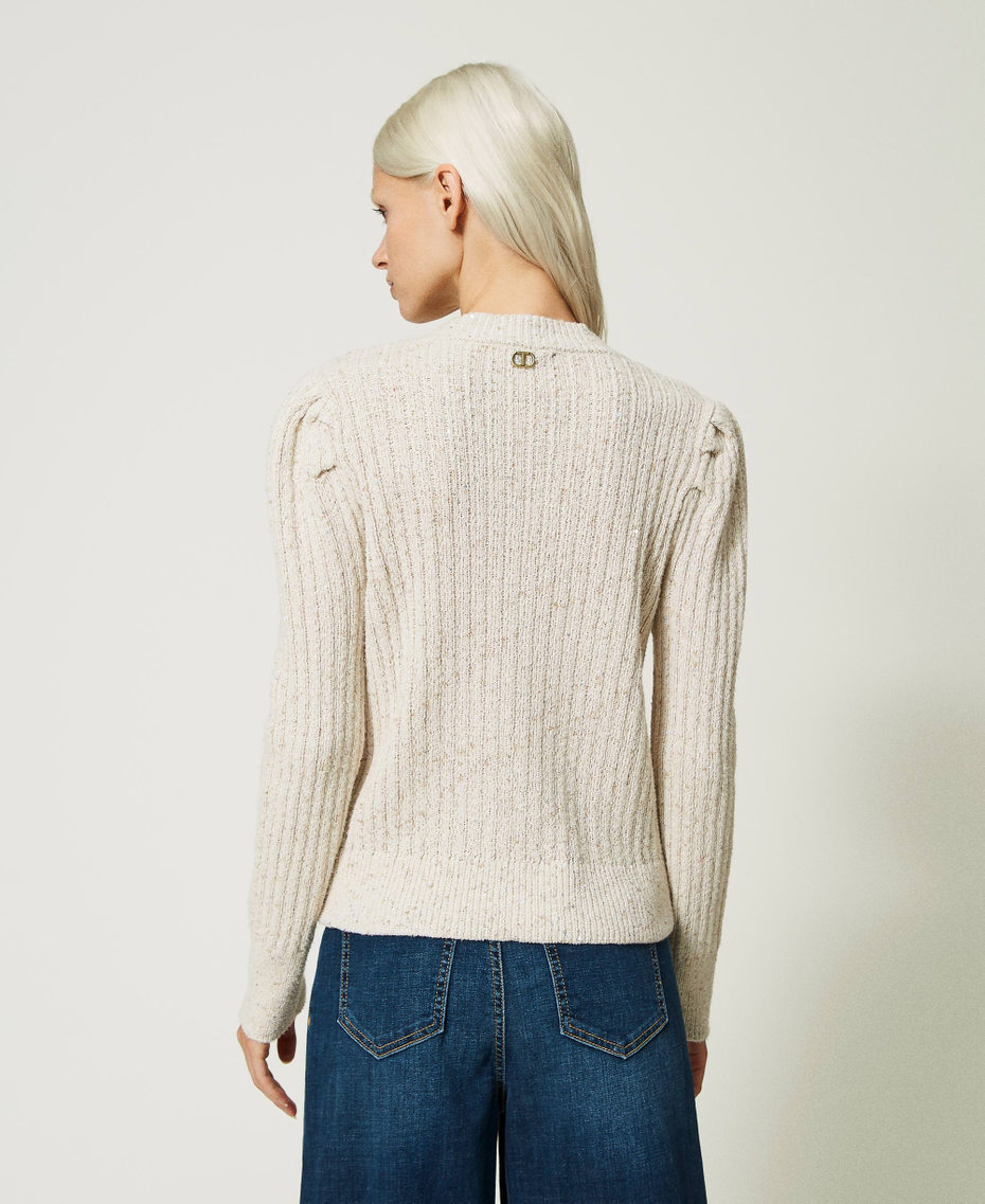 Ribbed turtleneck jumper with sequins