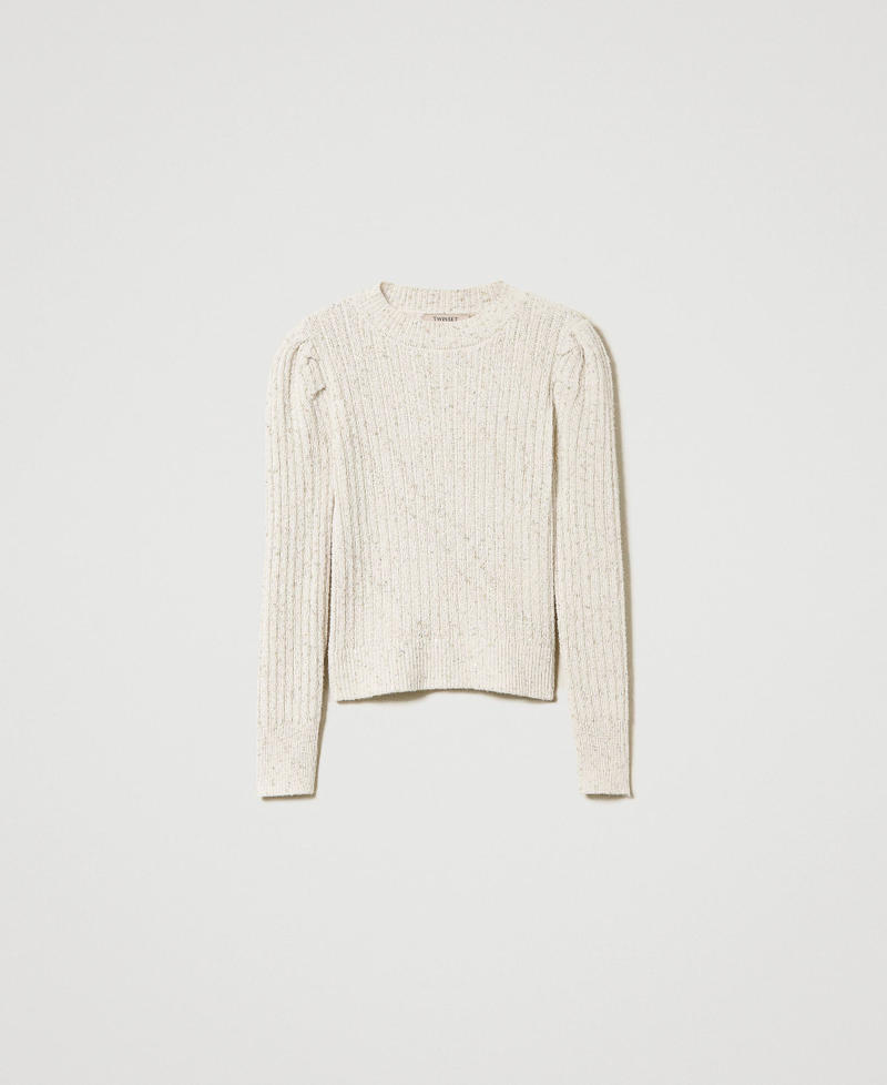 Ribbed turtleneck jumper with sequins