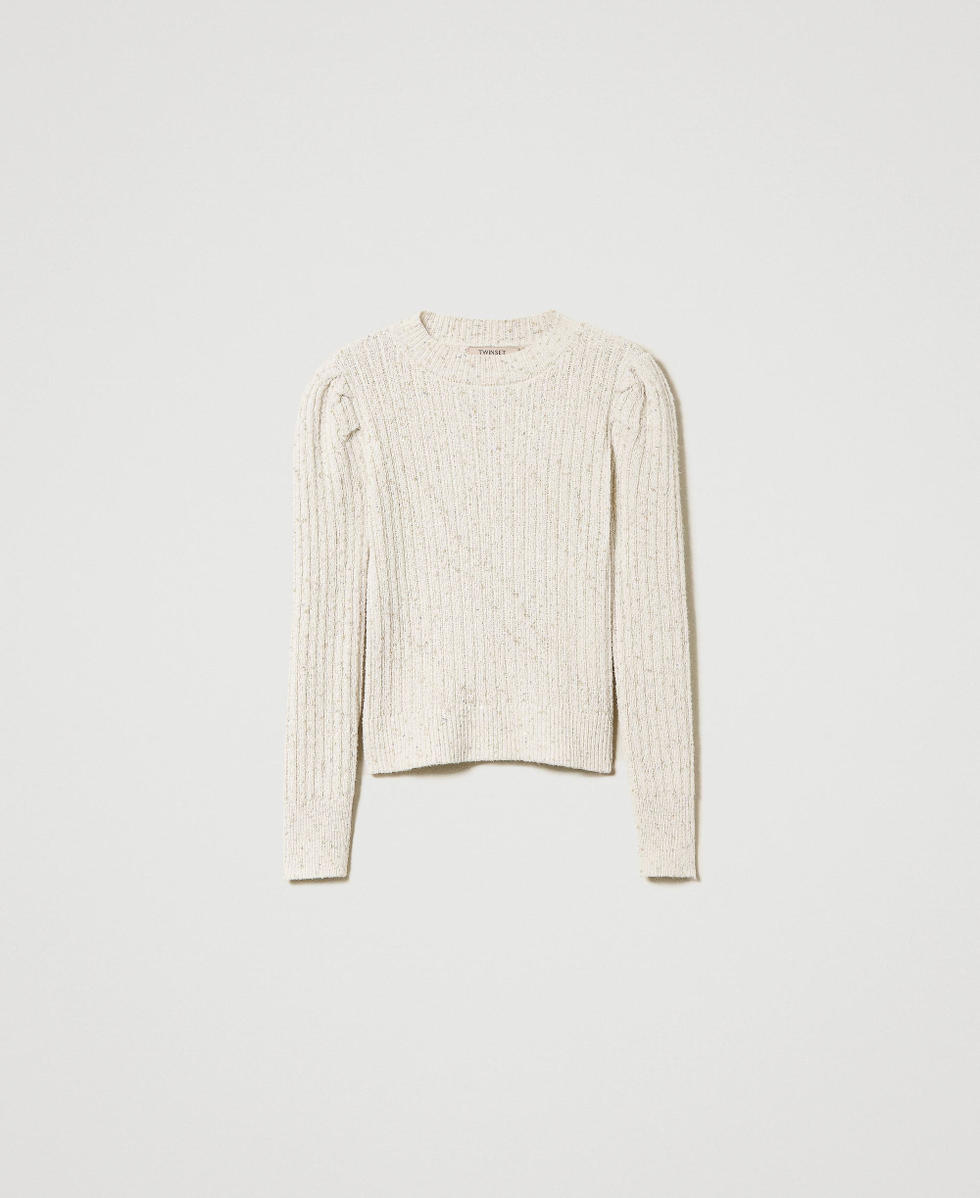 Ribbed turtleneck jumper with sequins