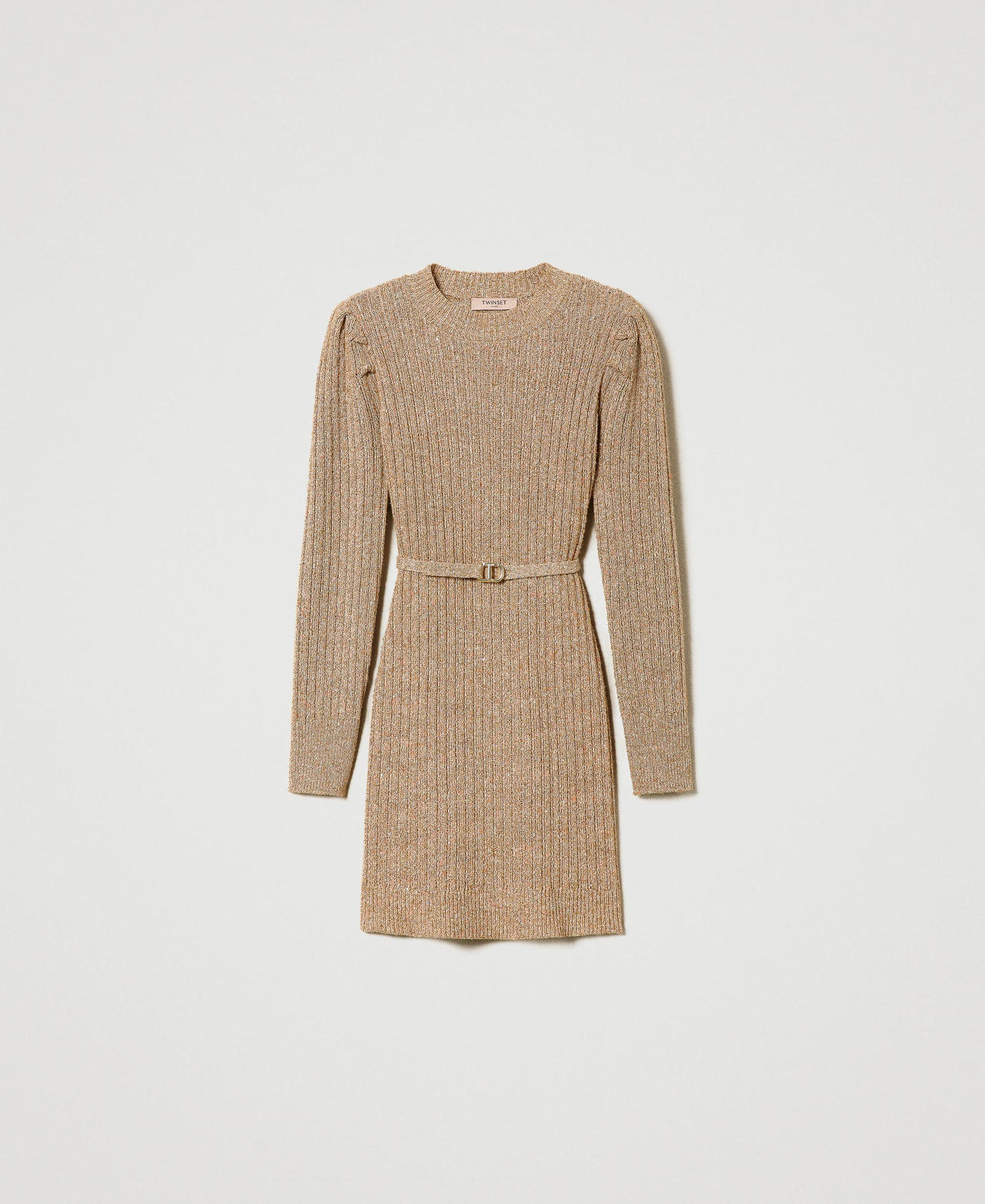 Short ribbed dress with sequins