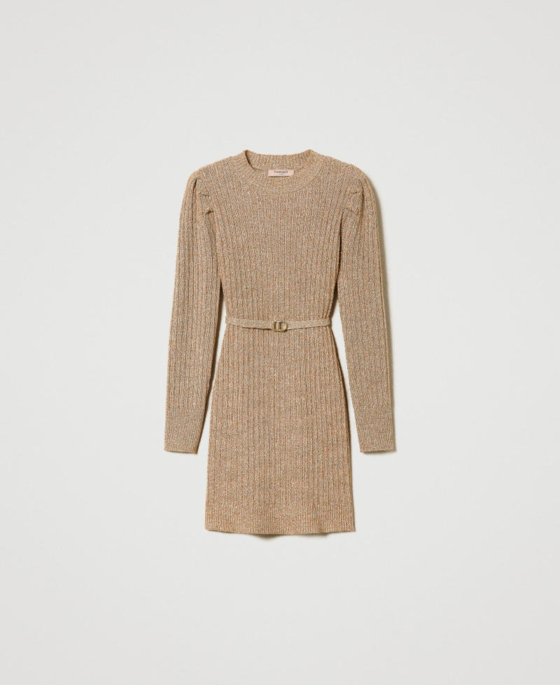 Short ribbed dress with sequins