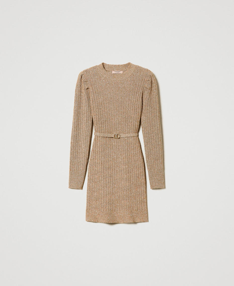 Robe courte côtelée avec sequins