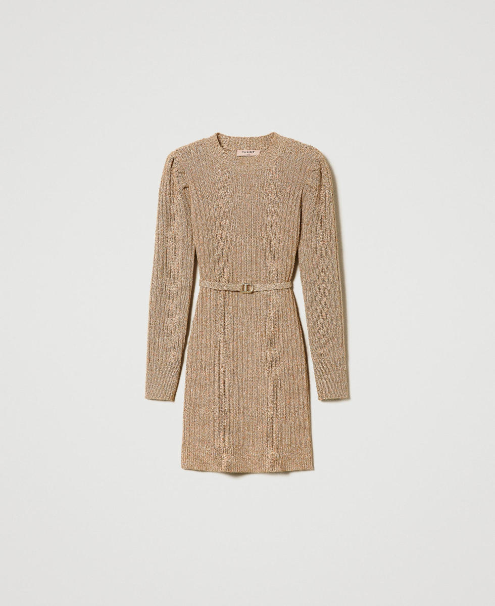 Abito corto a coste con paillettes