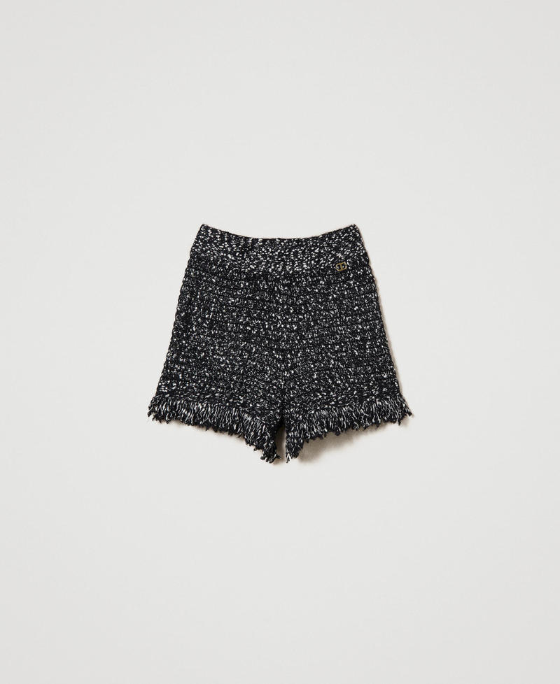 Boucl&eacute; lurex shorts