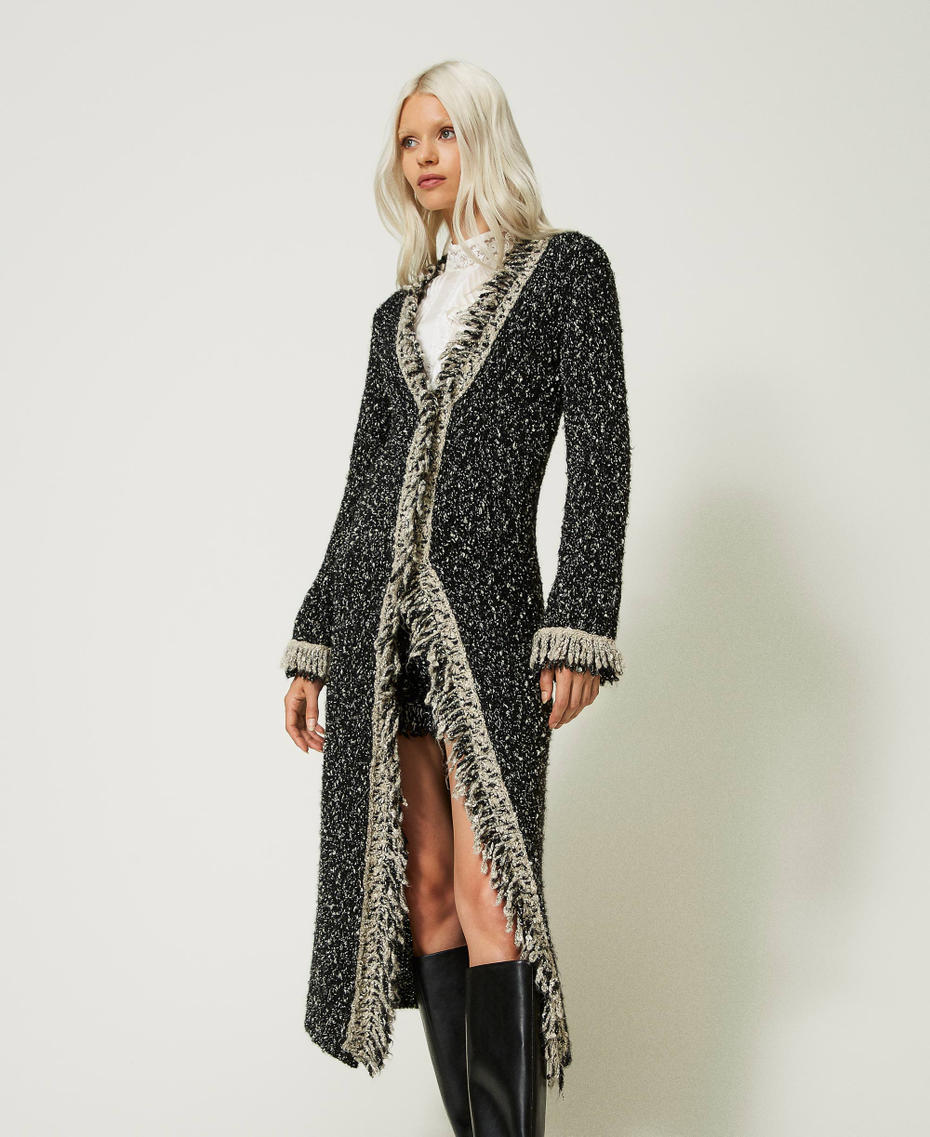Maxi cardigan en fil bouclé