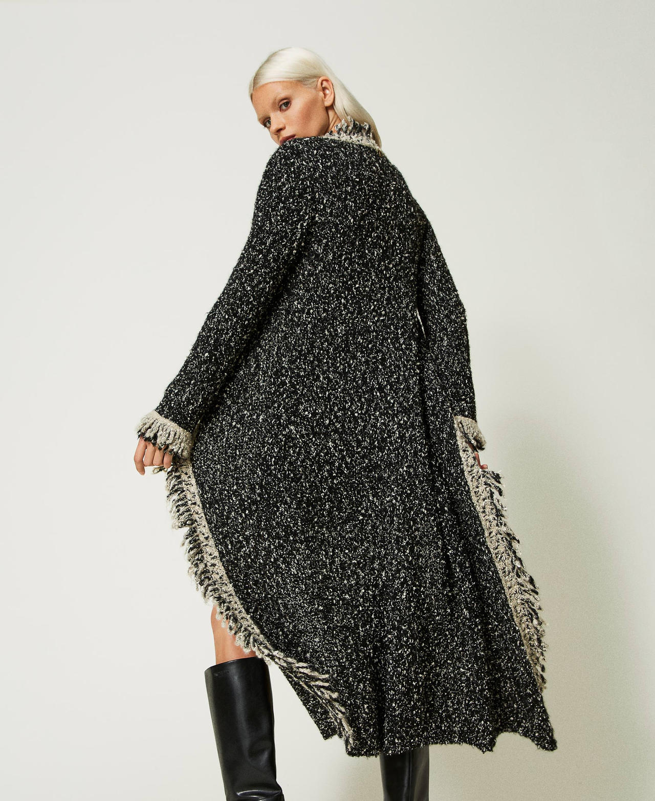 Boucl&eacute; maxi cardigan