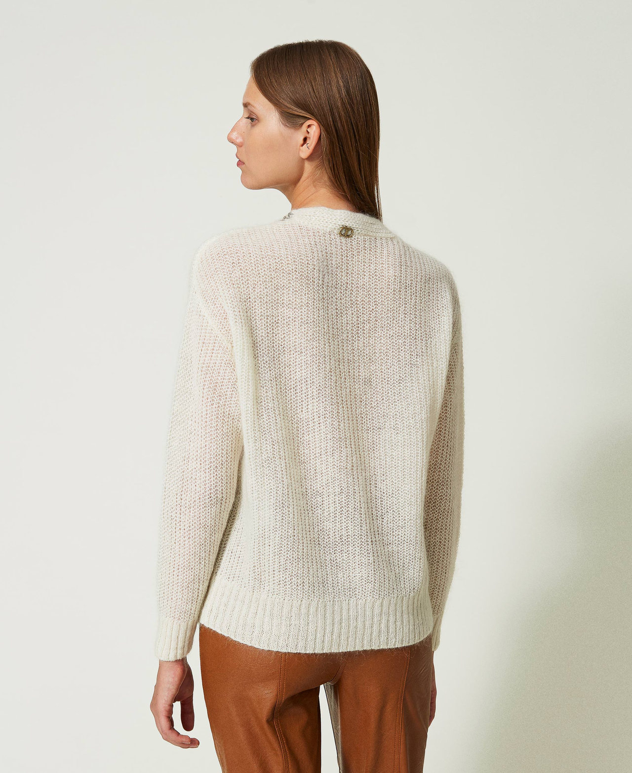 Mohair blend jumper with embroidery