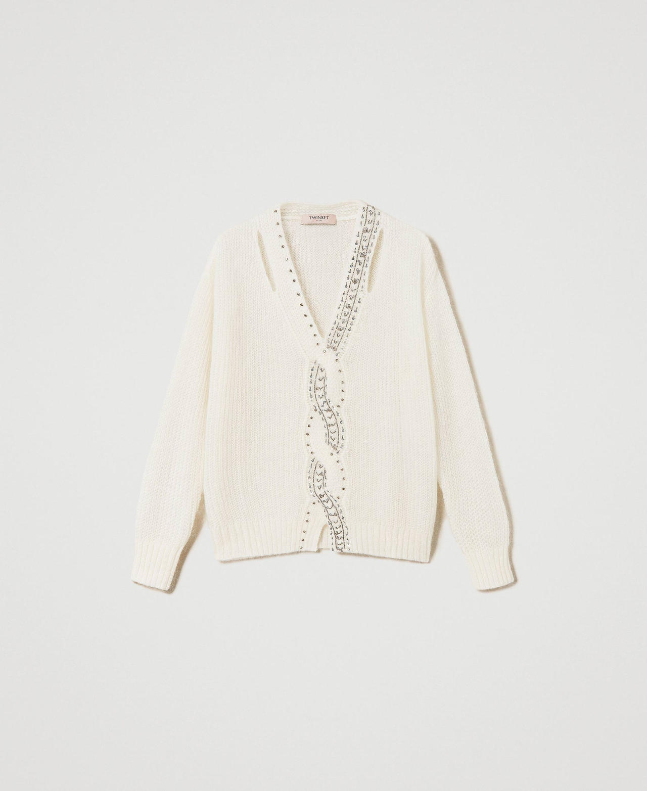 Pull en mohair mélangé avec broderie