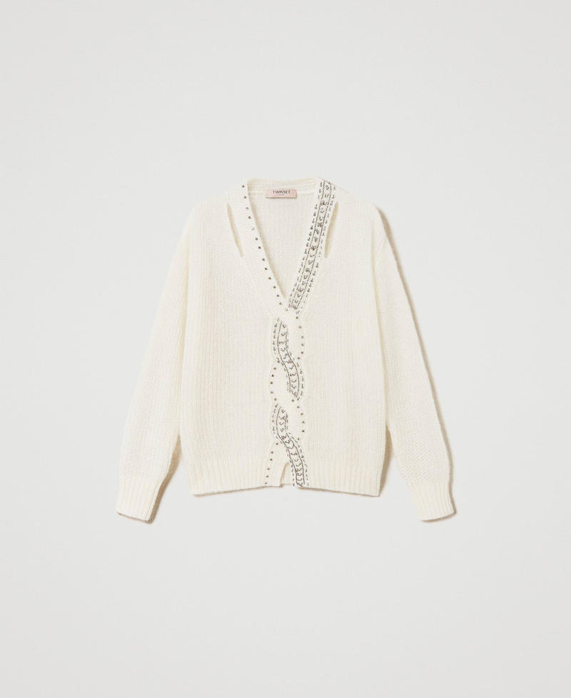 Mohair blend jumper with embroidery