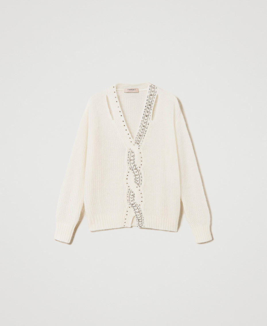 Mohair blend jumper with embroidery