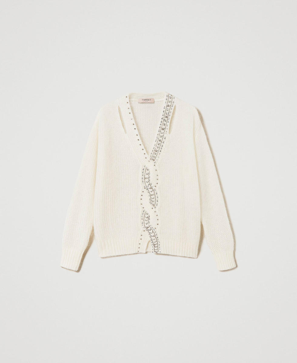 Mohair blend jumper with embroidery