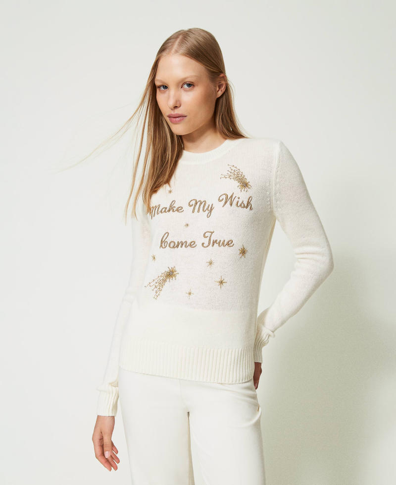 Wool and cashmere blend jumper White Snow Woman 232TT3400-02