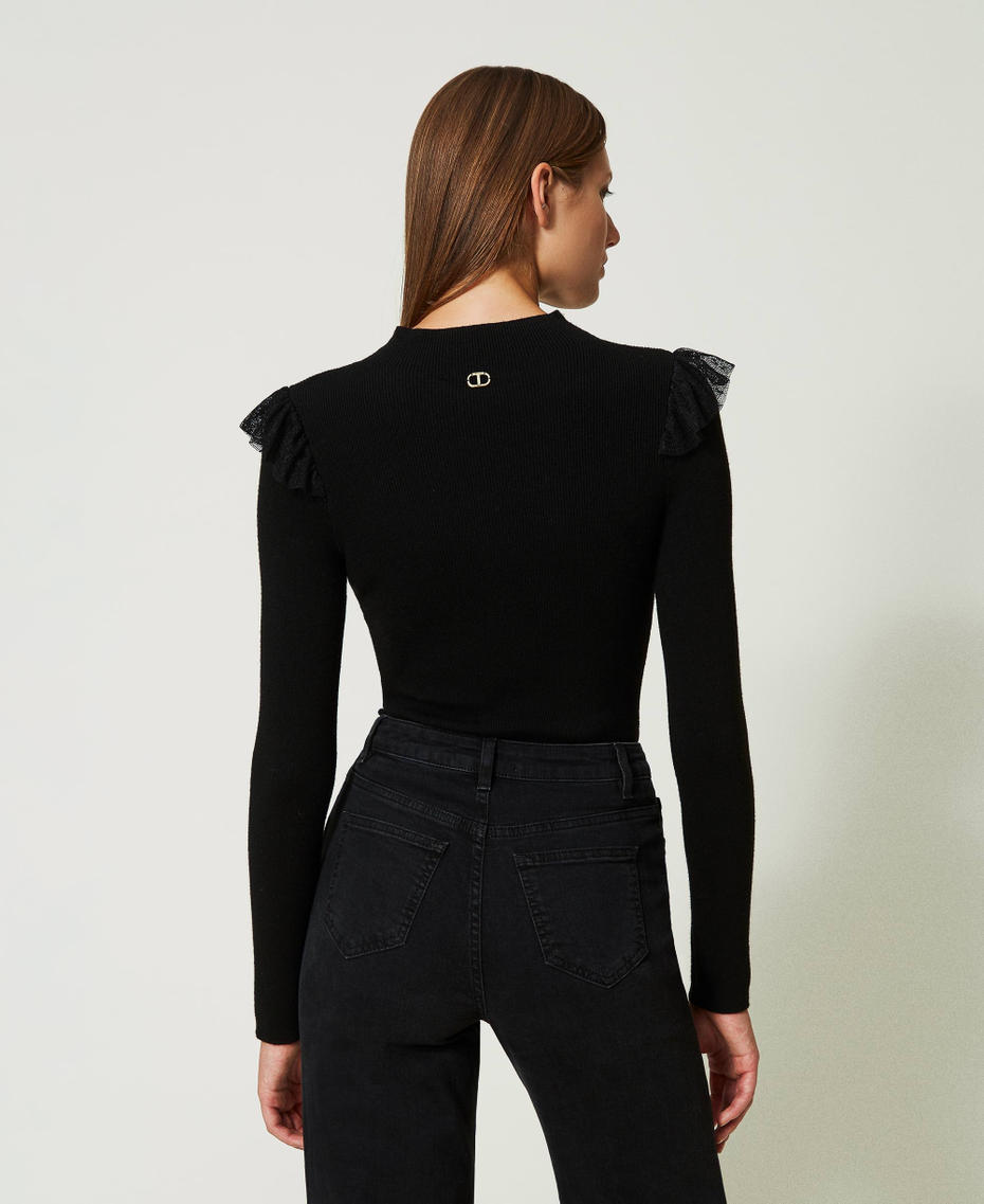 Body en maille avec volant en tulle