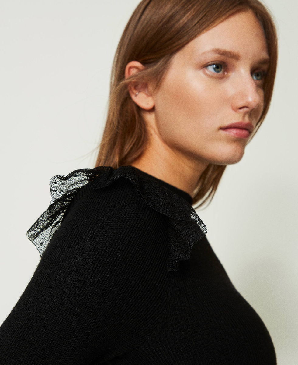 Body en maille avec volant en tulle