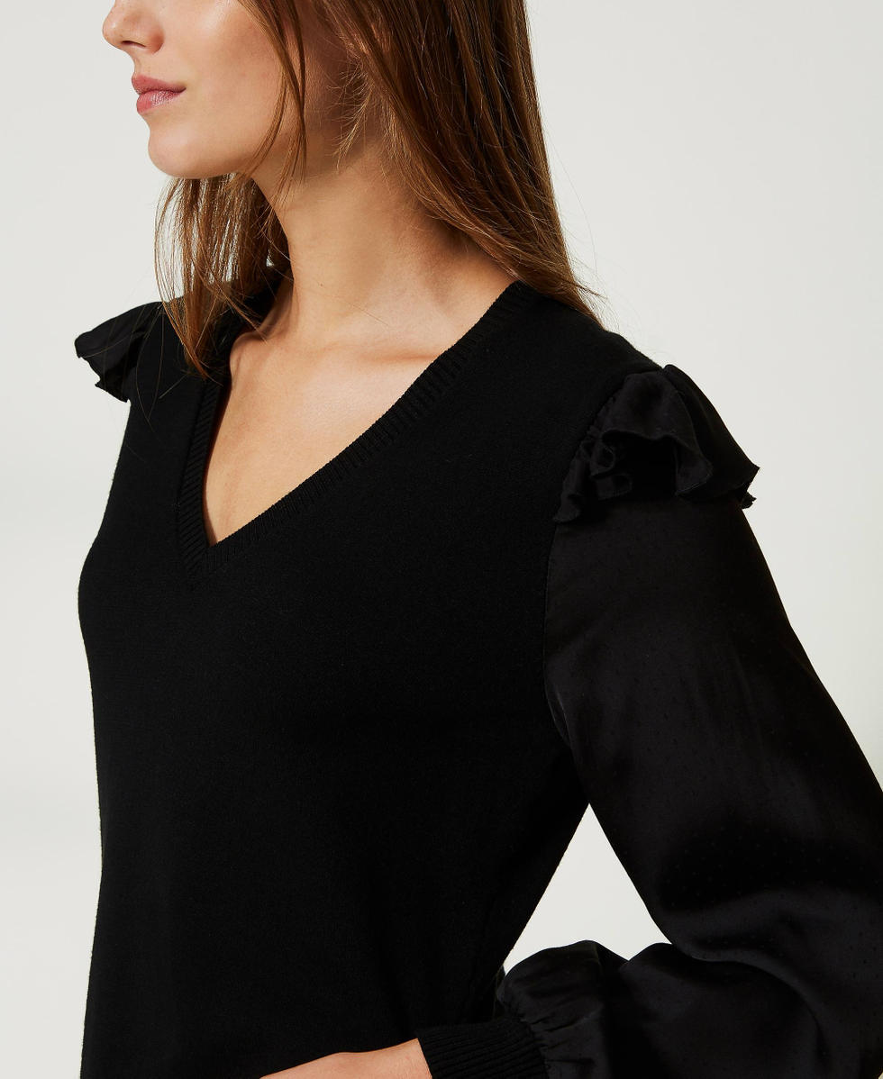 Robe courte en maille jacquard