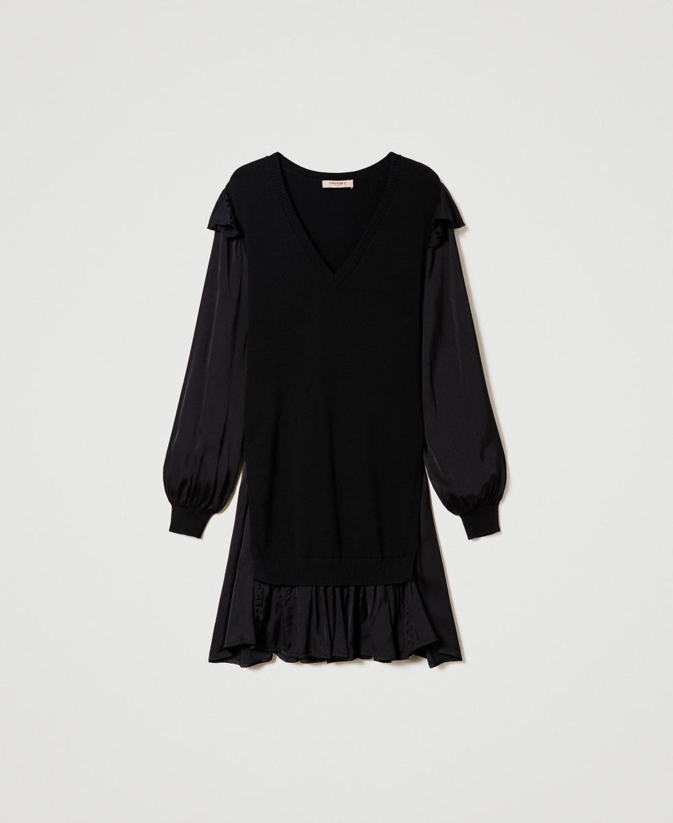 Robe courte en maille jacquard