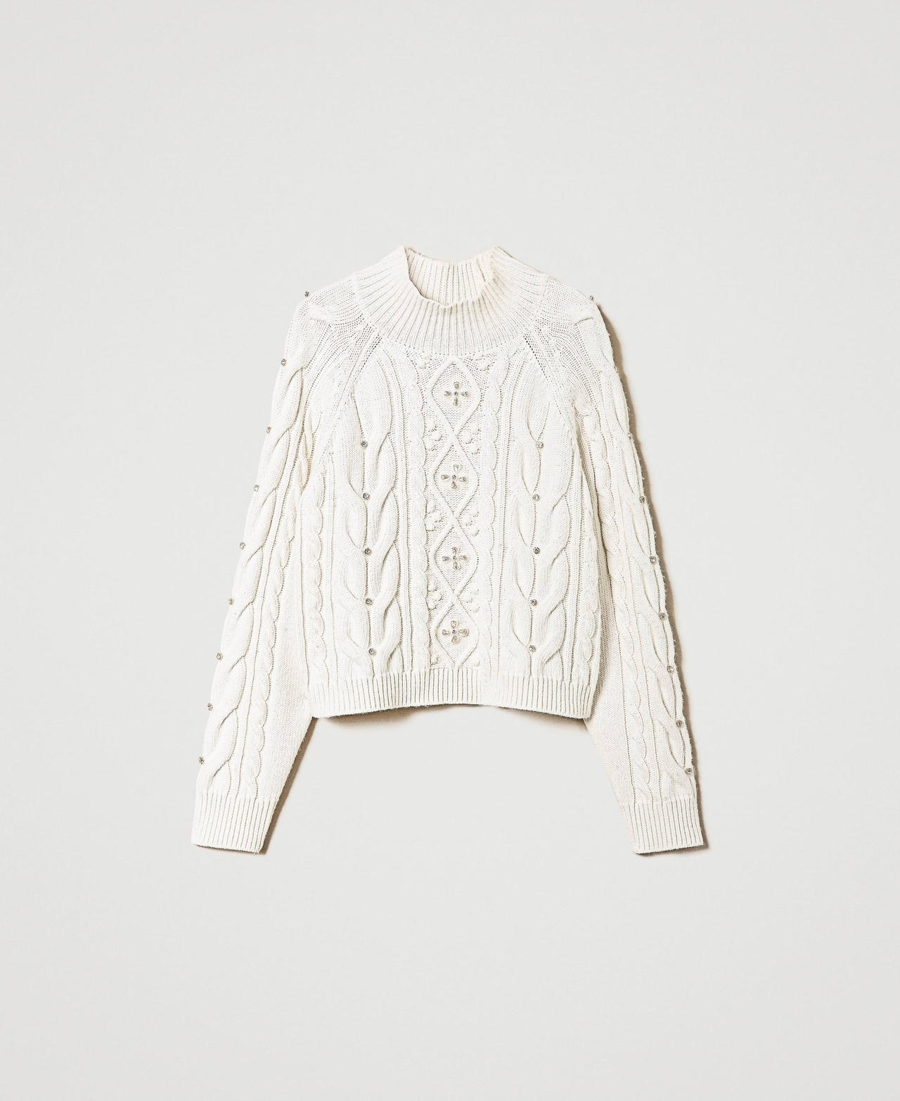 Pull en laine mélangée avec broderie réalisée à la main