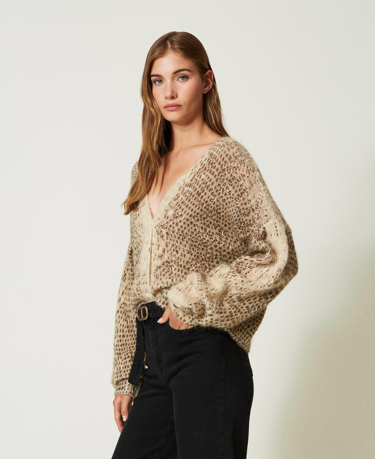 Wool and mohair blend cardi-jumper