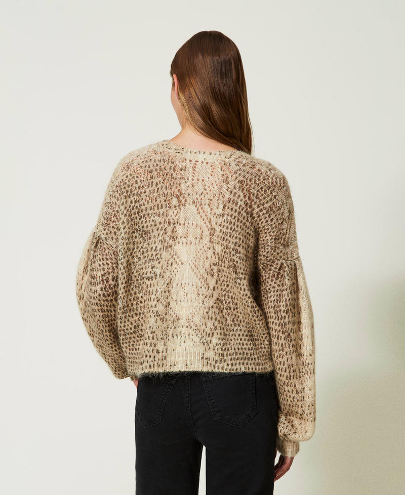 Wool and mohair blend cardi-jumper Woman, Patterned | TWINSET Milano
