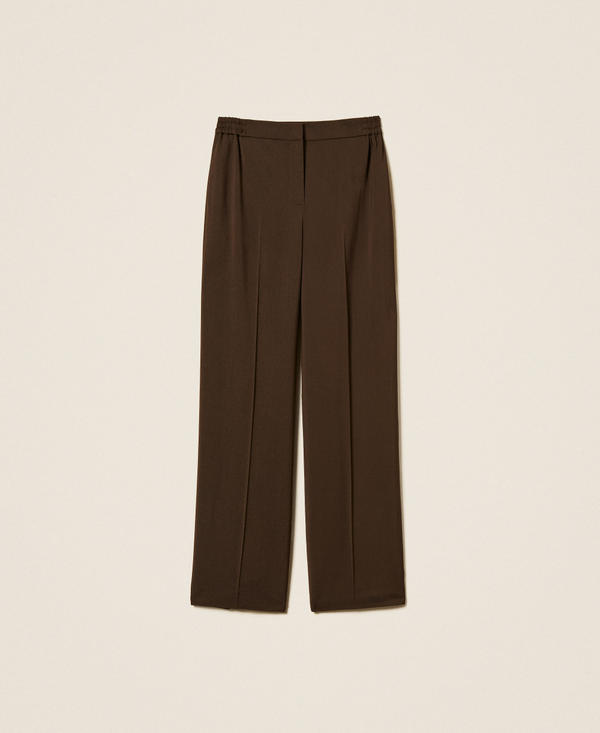 Straight twill trousers with pockets