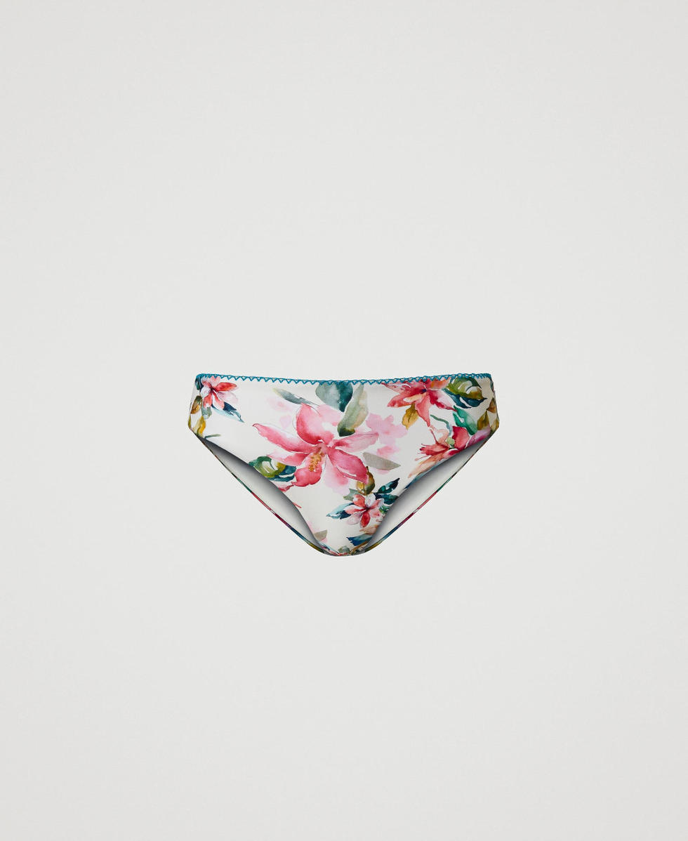 Slip de bain avec imprim&eacute; floral Imprim&eacute; Fleurs Nacre/Multicolore Femme 251LBMT66_12194_S0