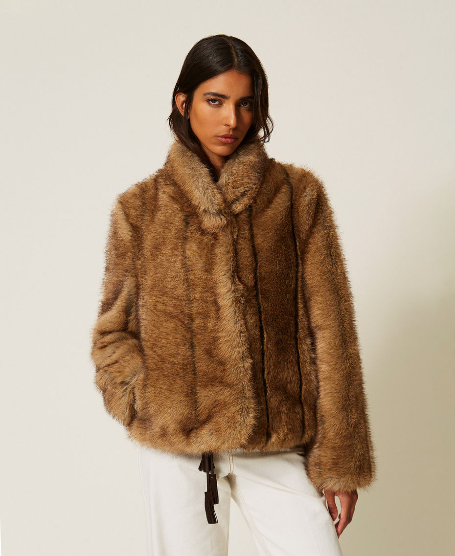 Myfo faux fur jacket Natural Beige "Oak" Woman 262AQ2100_14049_04