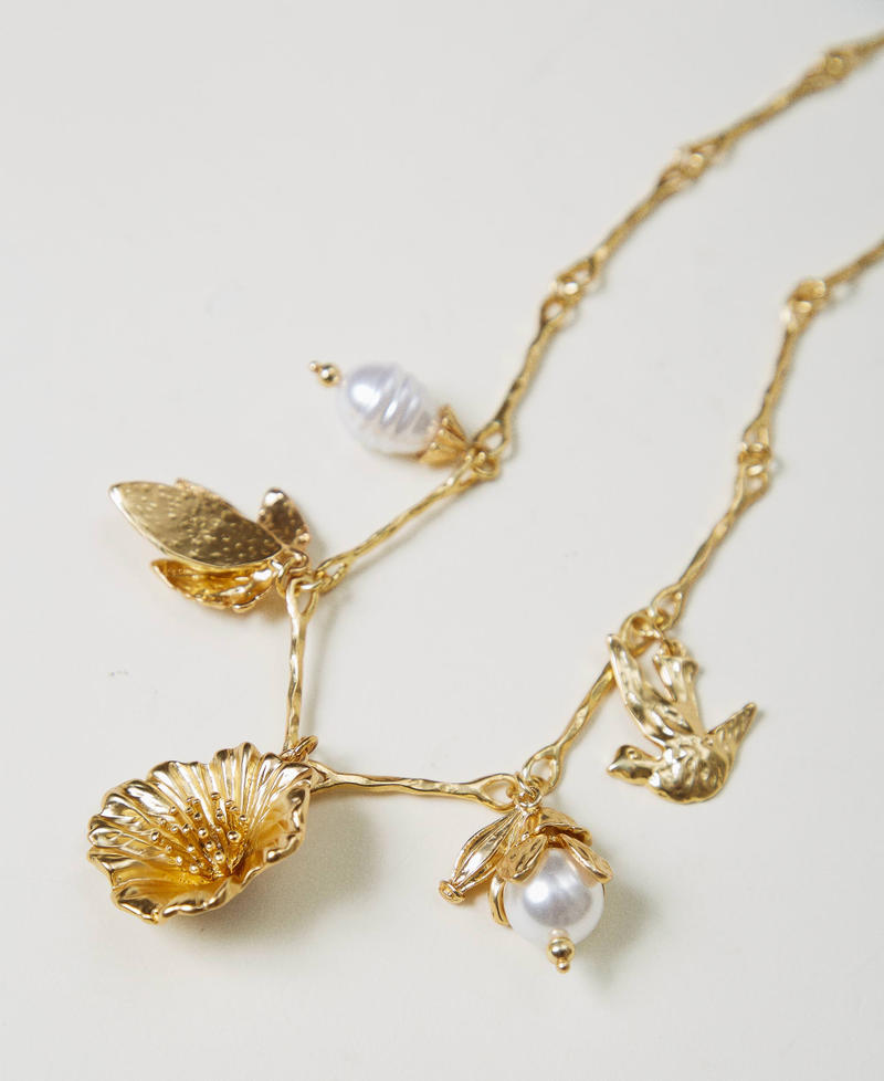 Collana in catena con perle e pendenti Brushed Gold Donna 251TO5430_10906_02