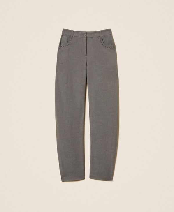 Flannel balloon trousers