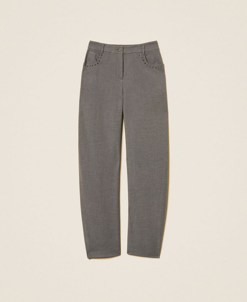 Flannel balloon trousers Mid Grey Melange Woman 262AT2211_12838_S0