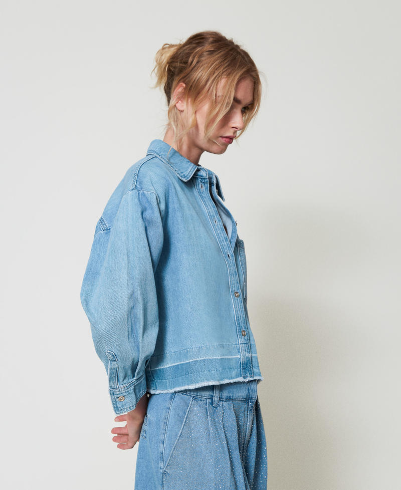 Camicia in jeans con borchie Denim Chiaro Donna 251AP2340_03498_01