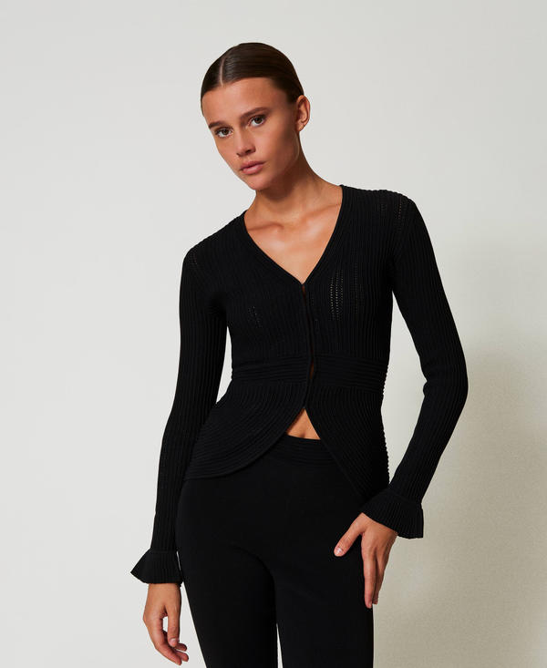 Blouson ajusté en maille avec mélange de points