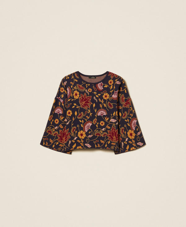 Jacquard floral jumper