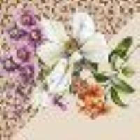 Foulard with floral print Animal Print/Parchment Beige Flowers Woman 13261_C