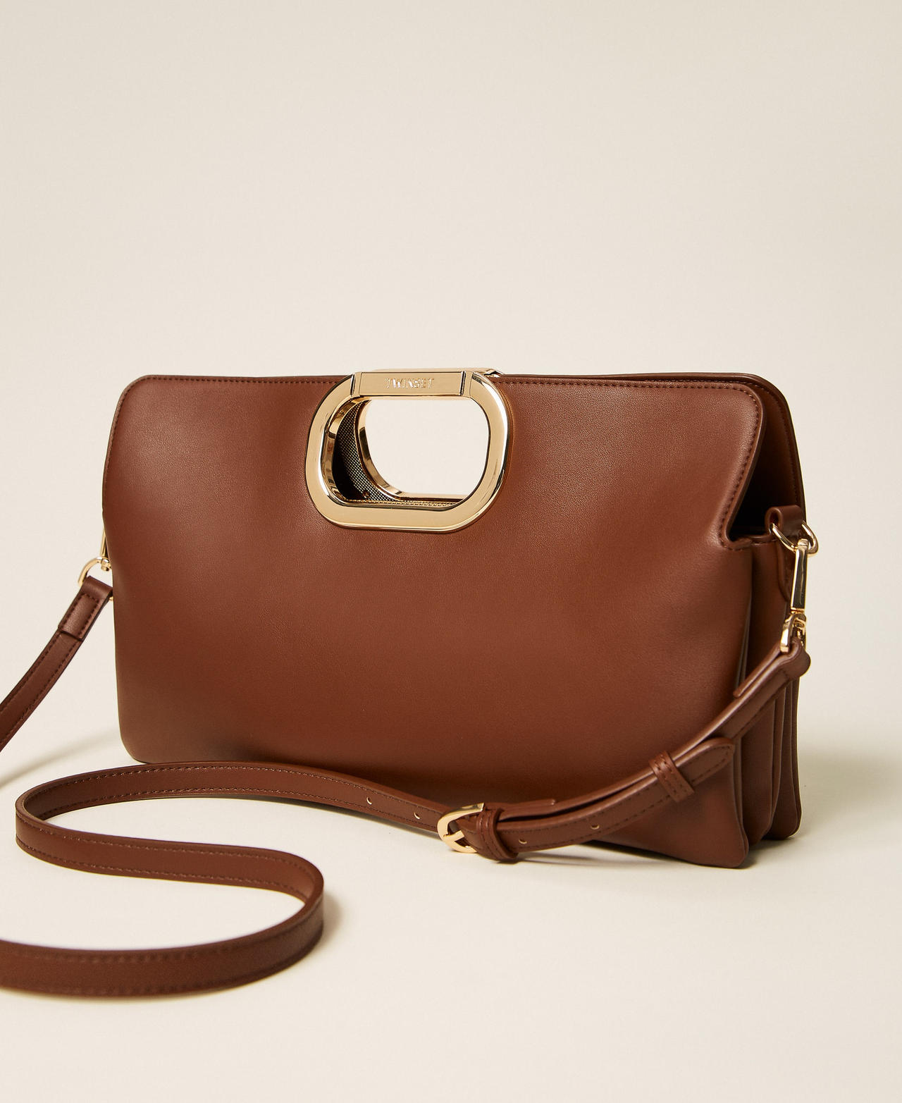 Clutch-Tasche Lila mit Logo-Henkel Darkness Brown Frau 262TB7130_13411_03