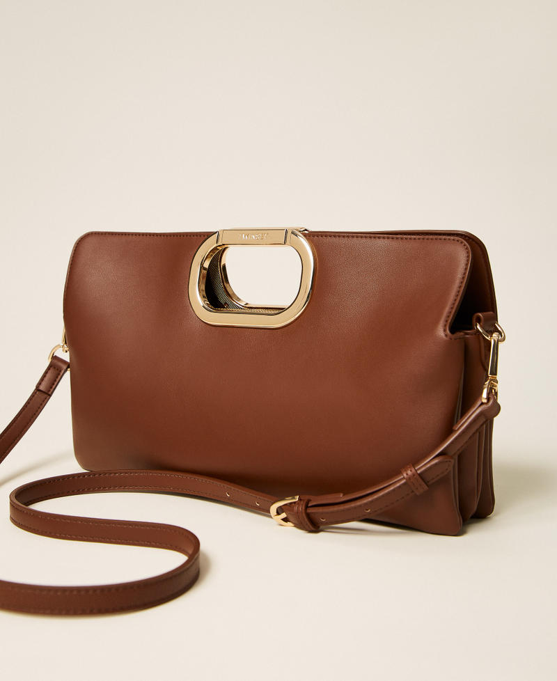Clutch-Tasche Lila mit Logo-Henkel Darkness Brown Frau 262TB7130_13411_03