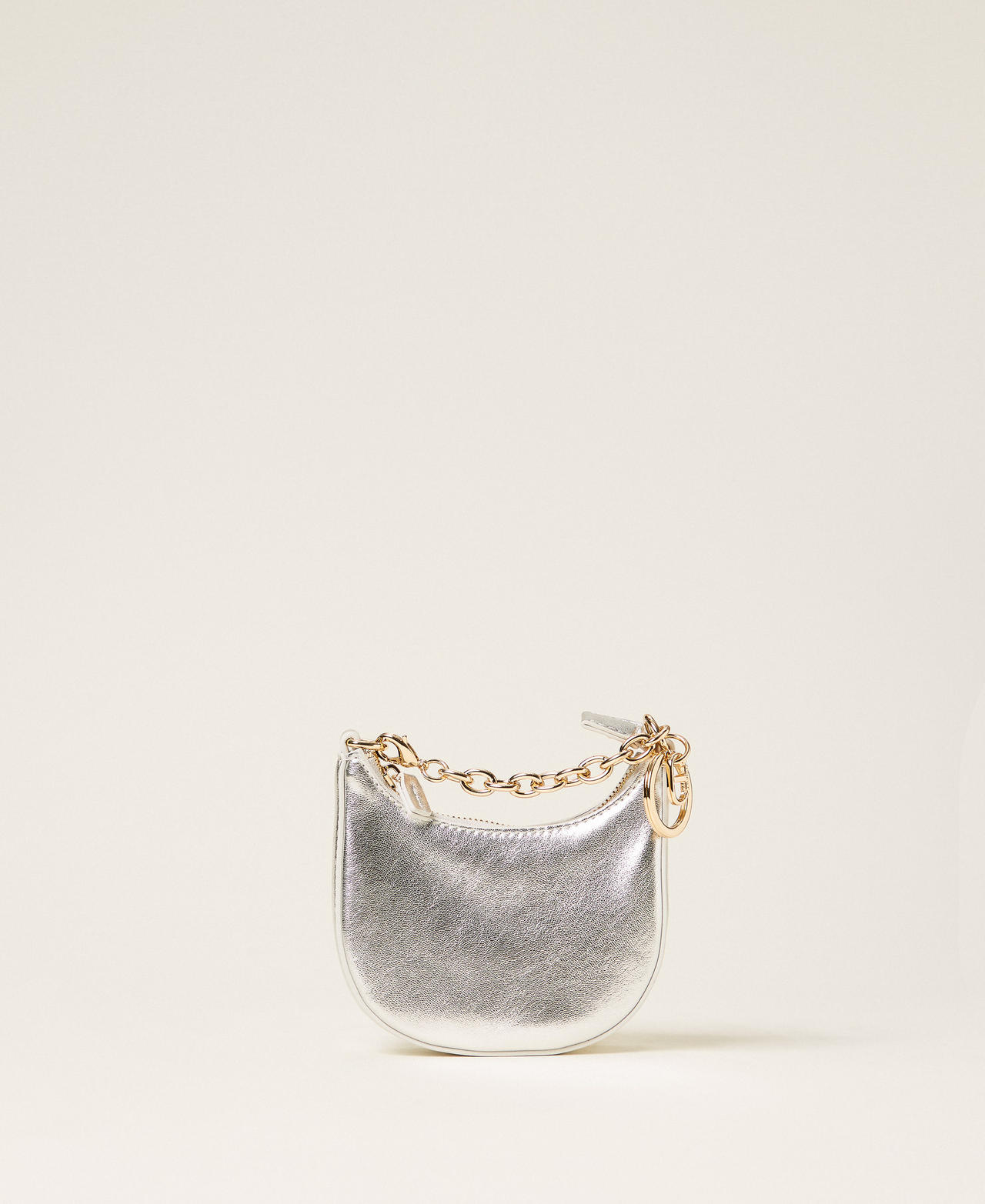 &bdquo;Mini Croissant&ldquo;-Bag mit Charm Silber Frau 252TL8040_00995_01