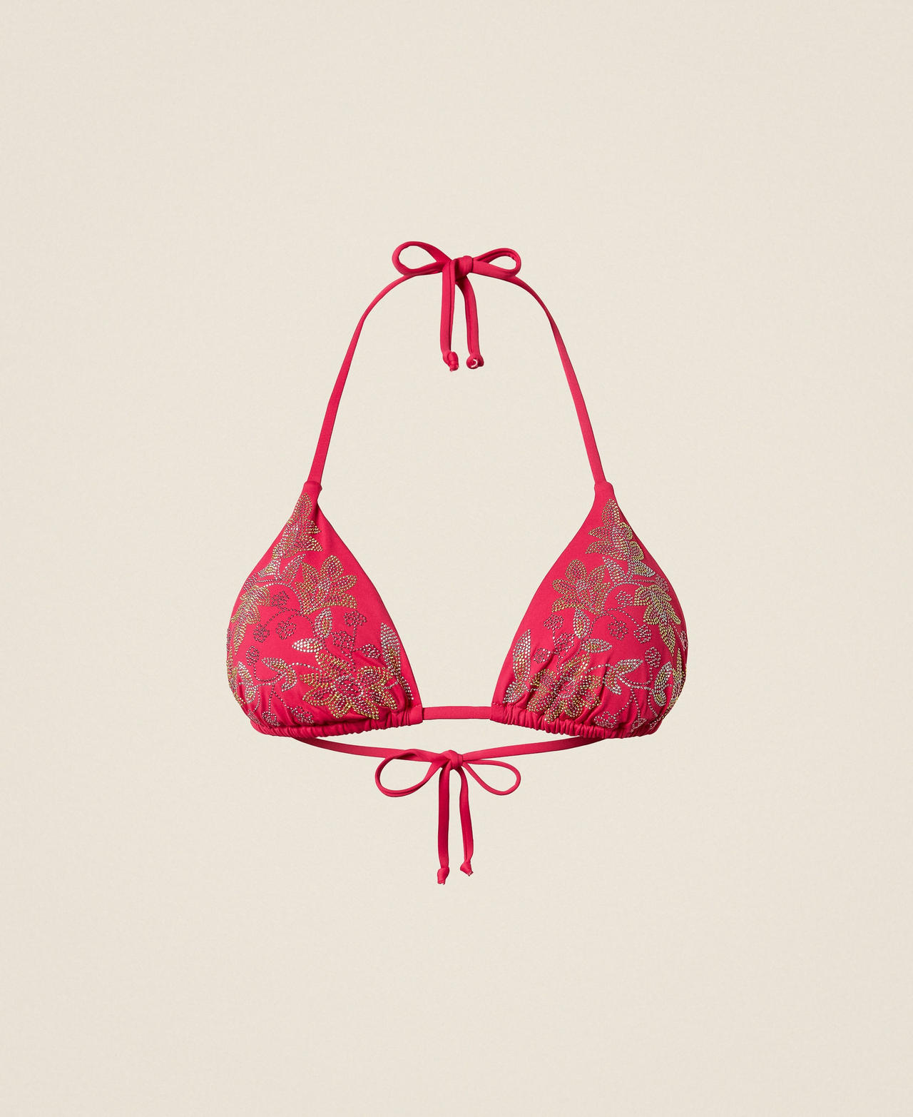 Haut de maillot de bain triangle avec cabochons