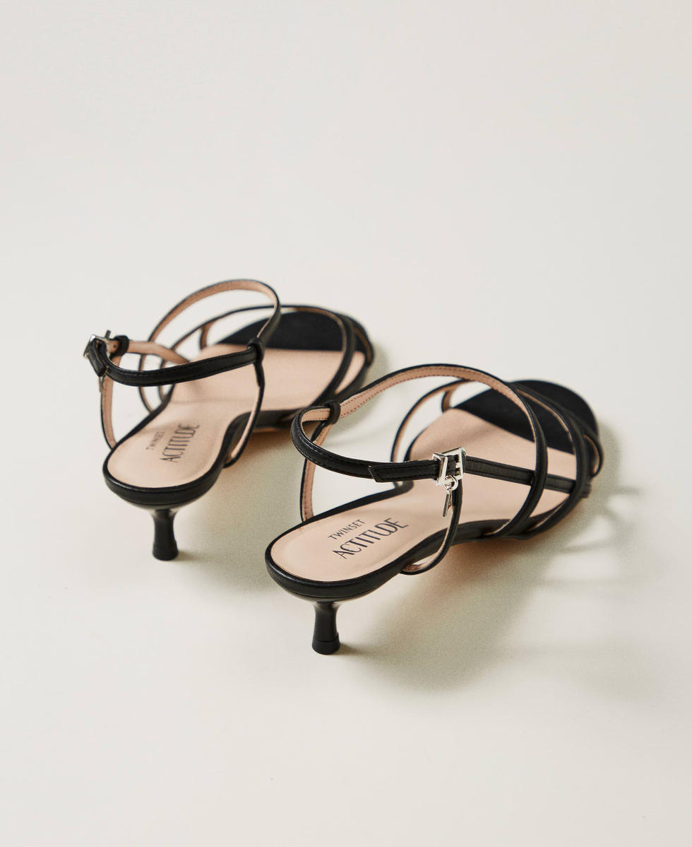 Sandals with straps and logo Black Woman 251ACP014_00006_03