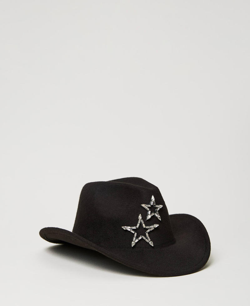 Sombrero de paño con estrellas Negro Mujer 241AA4100-01