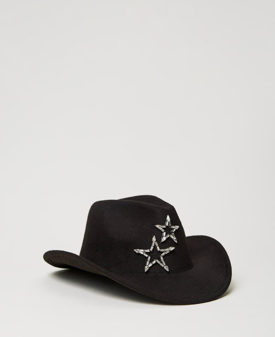 Chapeau en drap avec étoiles Noir Femme 241AA4100-01